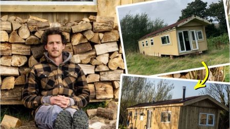 Un homme transforme une caravane en cabane en bois hors réseau pour seulement 12.000 euros