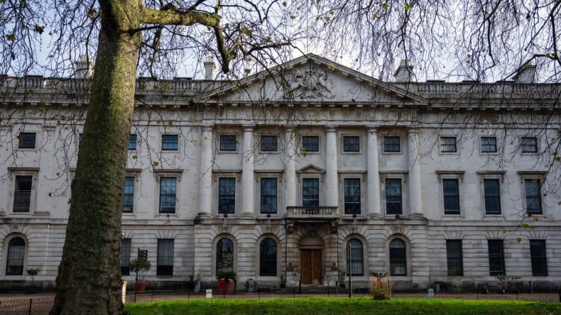 Le nouveau complexe d'ambassades proposé par la Chine, à Royal Mint Court, un site historique près de la Tour de Londres qu'elle a acheté en 2018. (Carl Court/Getty Images)