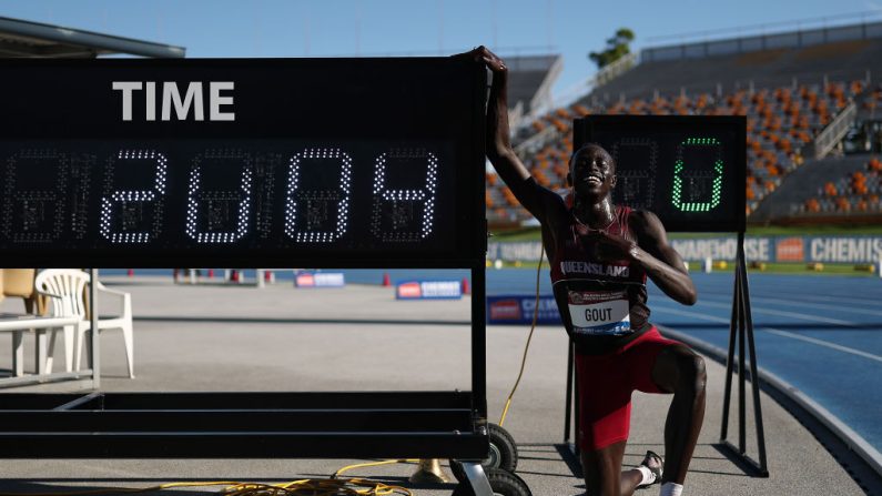 Le président de la Fédération internationale d'athlétisme Sebastian Coe a qualifié de "talent rare" le prodige australien du sprint Gout Gout, plus rapide qu'Usain Bolt au même âge. (Photo : Cameron Spencer/Getty Images)