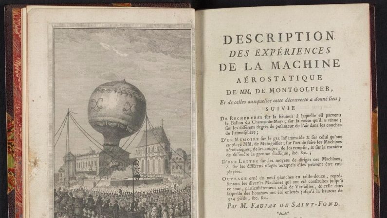 Un livre de 1783 du géologue français Faujas de Saint-Fond décrit le décollage d'une montgolfière transportant du bétail. (Crédit photo PD-US)