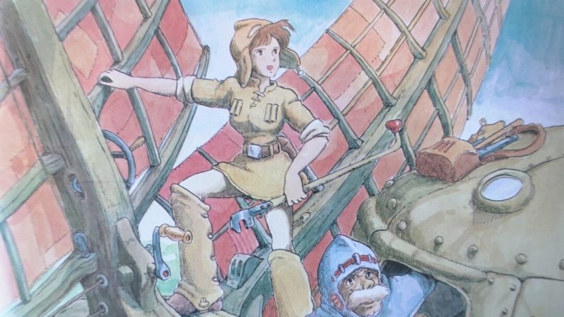 Illustration de Nausicaä par Hayao Miyazaki, tirée du coffret « Nausicaä de la Vallée du Vent ». (Oliver Mantyk/Epoch Times)